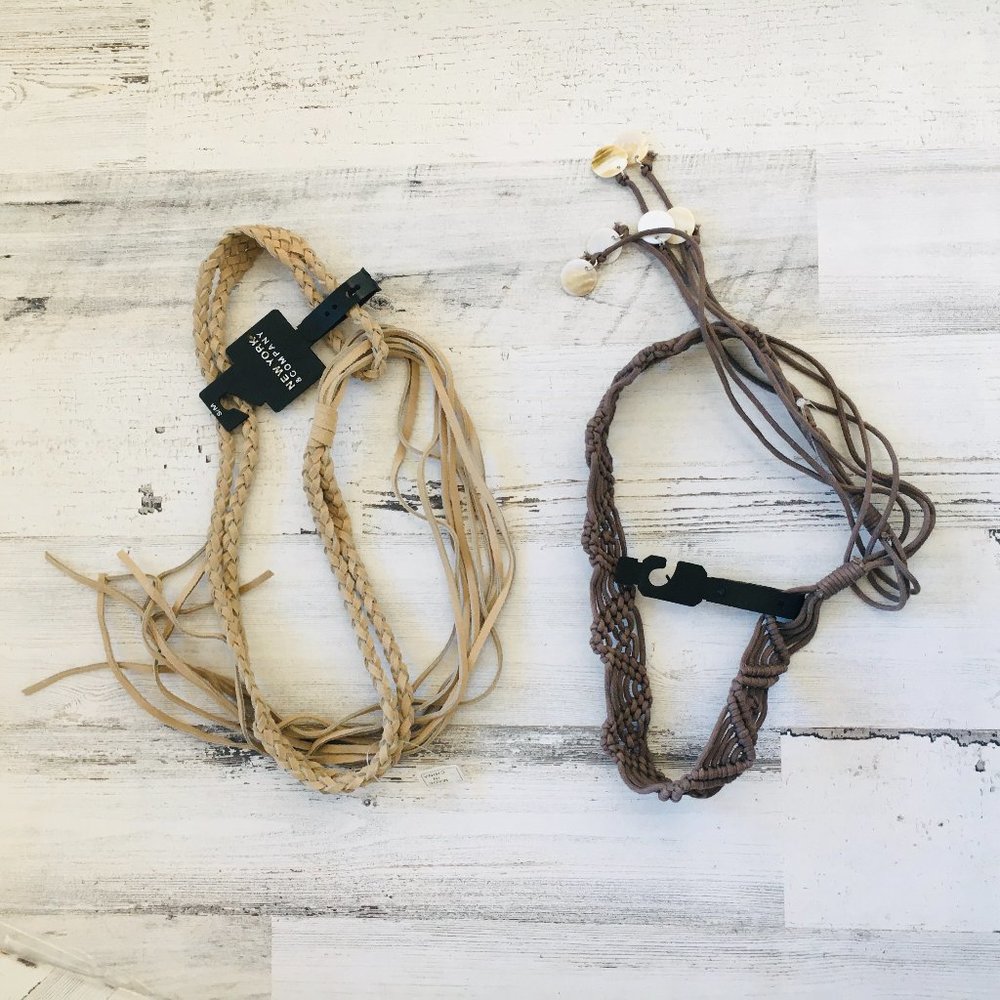 New York & Company Belts Bohemian Festival Fringe Braided Beaded
